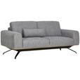 3-SITZER-SOFA Struktur Grau  - Schwarz/Grau, Design, Holz/Textil (196/85-104/95cm) - Novel