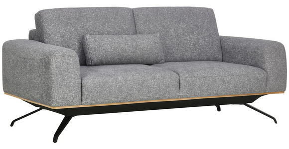 3-SITZER-SOFA Struktur Grau  - Schwarz/Grau, Design, Holz/Textil (196/85-104/95cm) - Novel