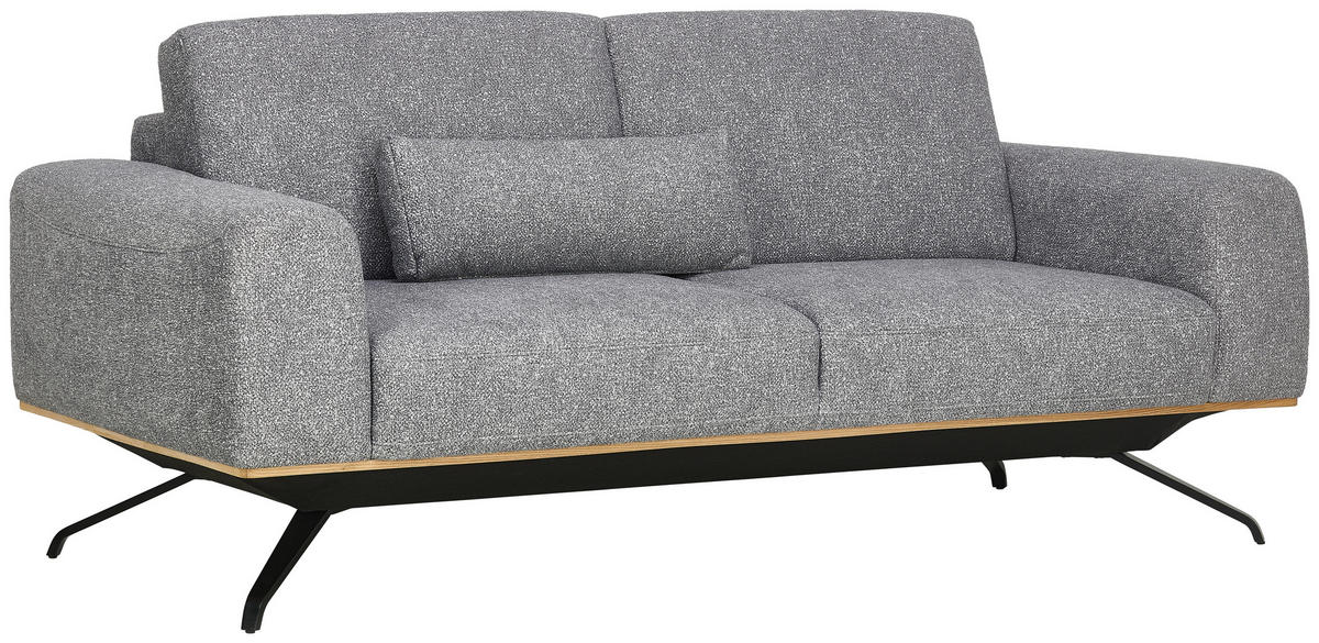 3-SITZER-SOFA Struktur Grau  - Schwarz/Grau, Design, Holz/Textil (196/85-104/95cm) - Novel