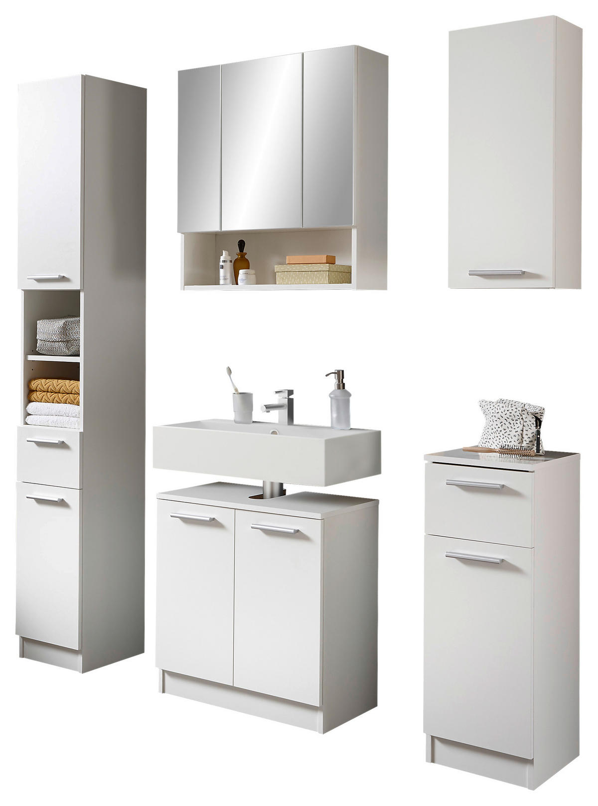 BADEZIMMER  in  - Chromfarben/Schwarz, Basics, Holzwerkstoff/Kunststoff (166/196/33cm) - Xora