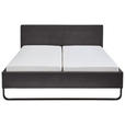 POLSTERBETT Grau 180/200 cm  - Schwarz/Grau, Basics, Textil/Metall (180/200cm) - Xora