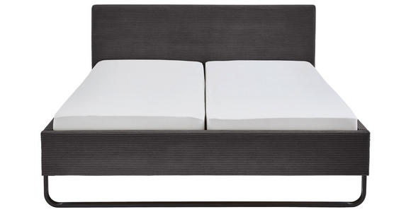 POLSTERBETT Grau 180/200 cm  - Schwarz/Grau, Basics, Textil/Metall (180/200cm) - Xora