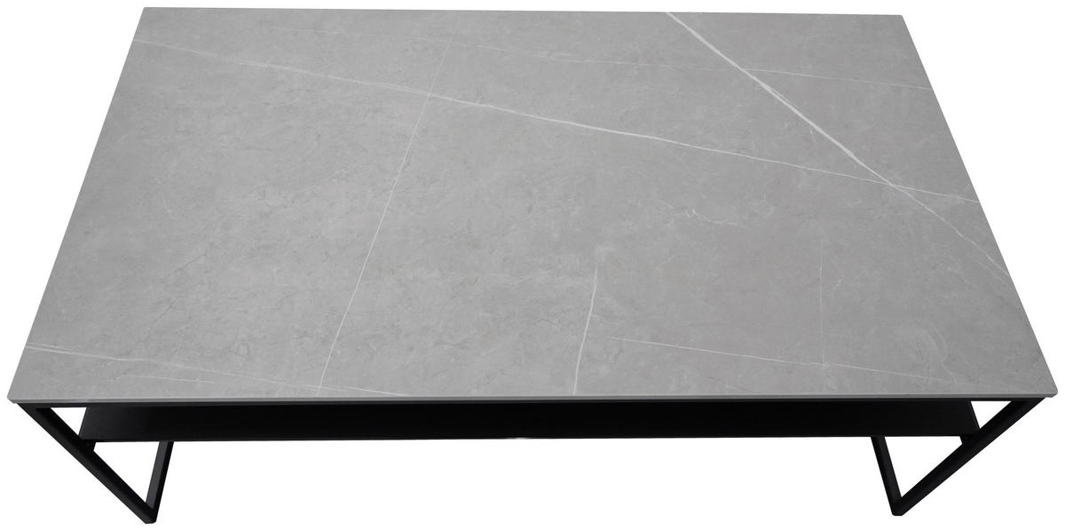 COUCHTISCH ESG 110/60/43 cm rechteckig Grau, Schwarz  - Schwarz/Grau, Design, Glas/Keramik (110/60/43cm) - Novel