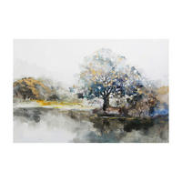 ÖLGEMÄLDE 150/70 cm  - Blau/Weiss, Natur, Holz/Textil (150/70cm) - Monee