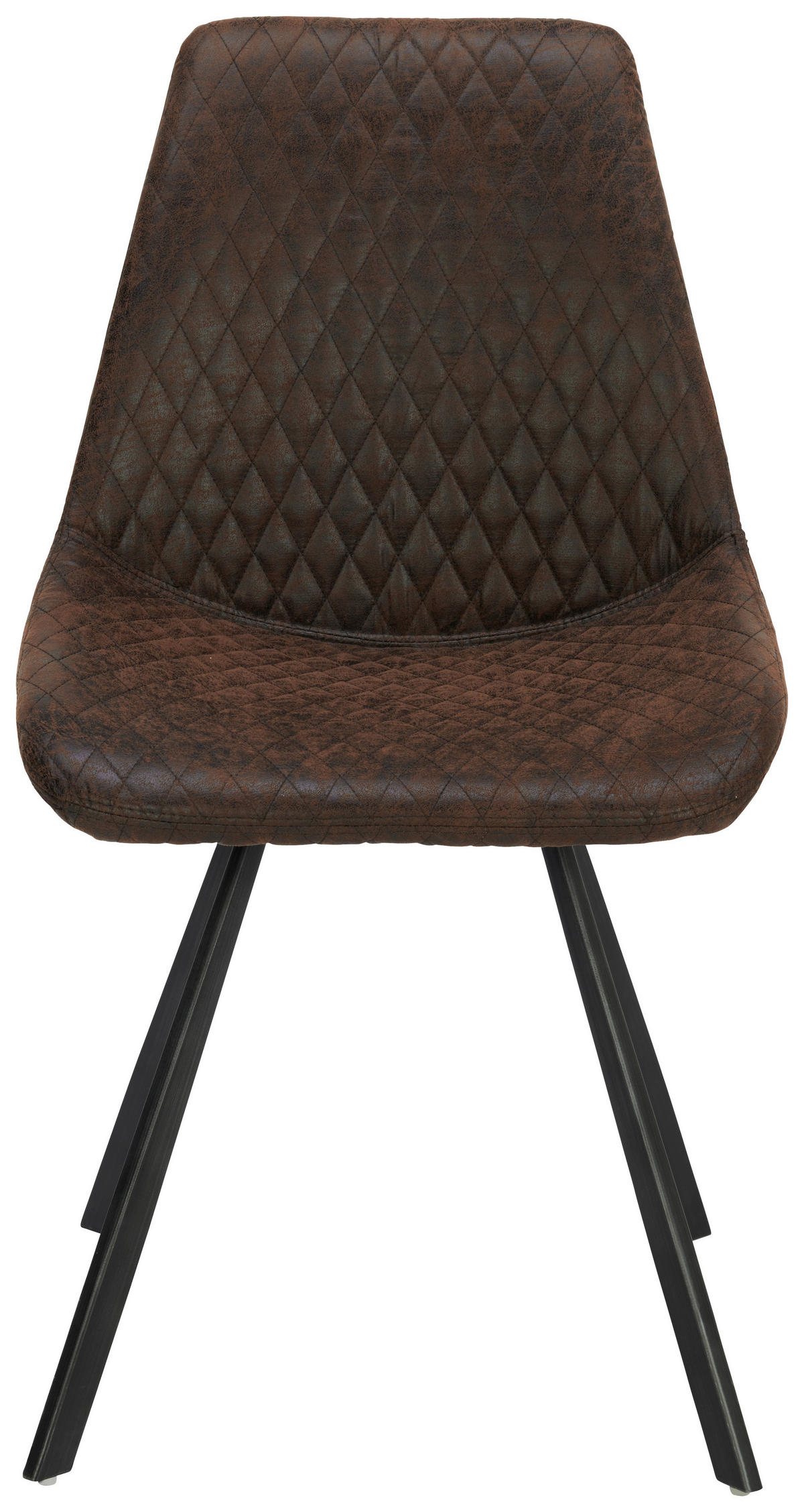 STUHL Eisen Mikrofaser  - Braun/Grau, Trend, Textil/Metall (46/86/61cm) - Ambia Home