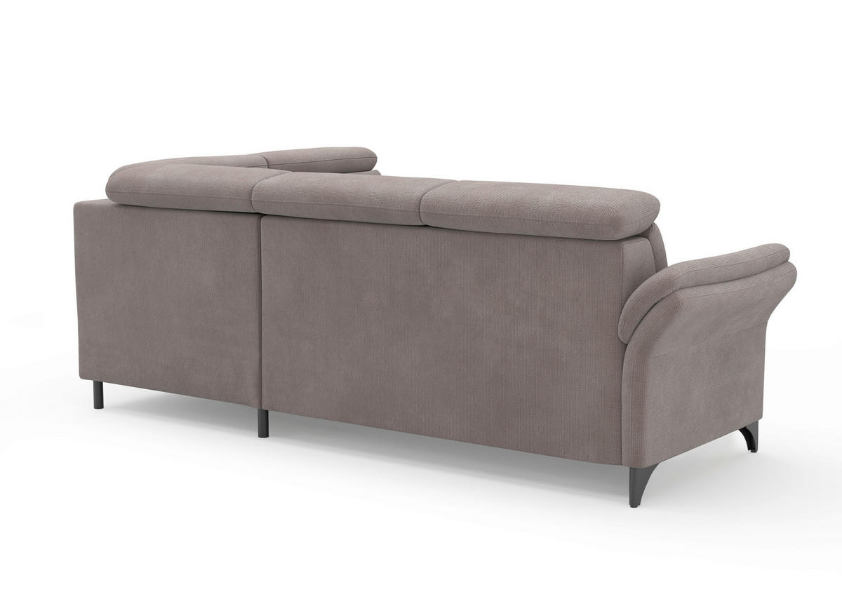 ECKSOFA GLENDALE E Taupe Flachgewebe  - Taupe/Schwarz, KONVENTIONELL, Textil/Metall (247/193cm) - Sit & More
