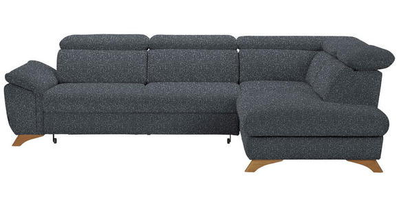 ECKSOFA in Bouclé Dunkelgrau  287/212 cm  - Eichefarben/Dunkelgrau, MODERN, Holz/Textil (287/212cm) - Valnatura