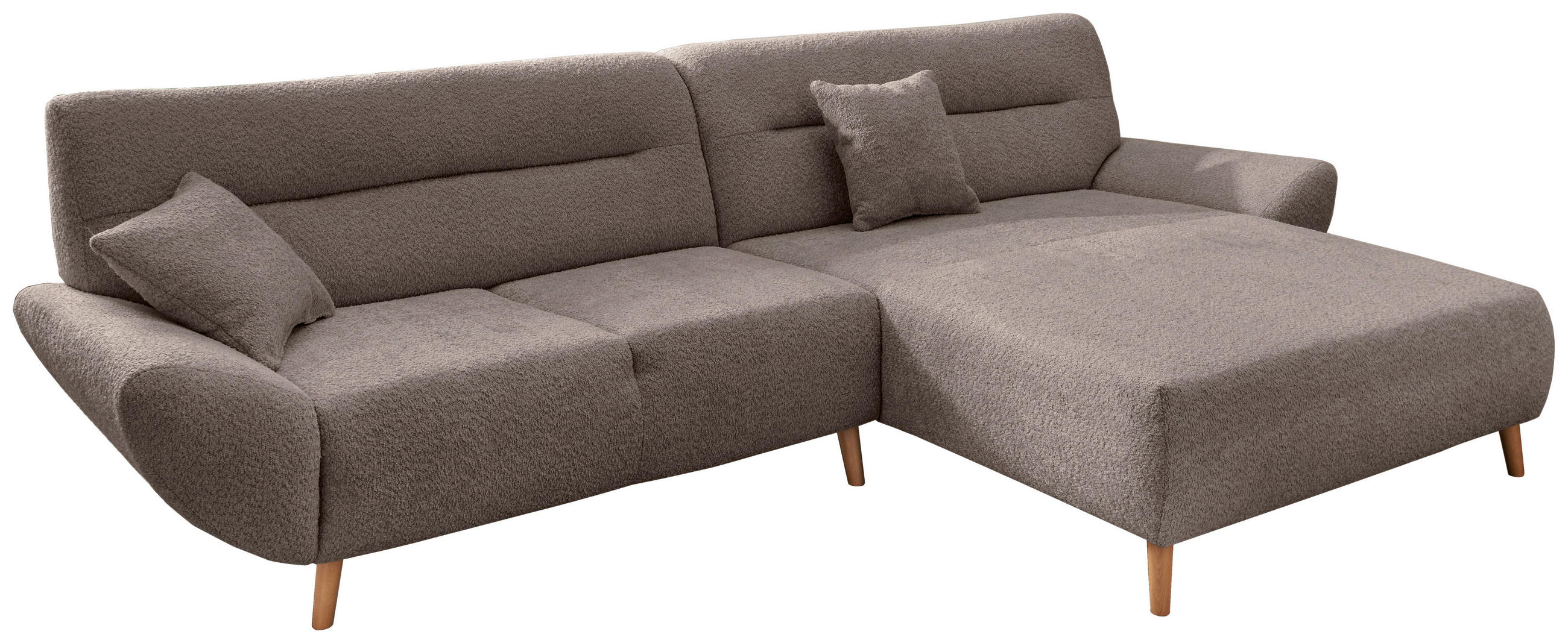 Thumbnail - Mid.you Ecksofa, Taupe, Textil, Buche, Uni, 4-Sitzer, Füllung: Schaumstoff, Ottomane rechts, L-Form, 290 cm, Made in EU,...