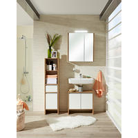 WASCHBECKENUNTERSCHRANK 62/55/28 cm  - Weiss/Eichefarben, Konventionell, Holzwerkstoff (62/55/28cm) - Xora