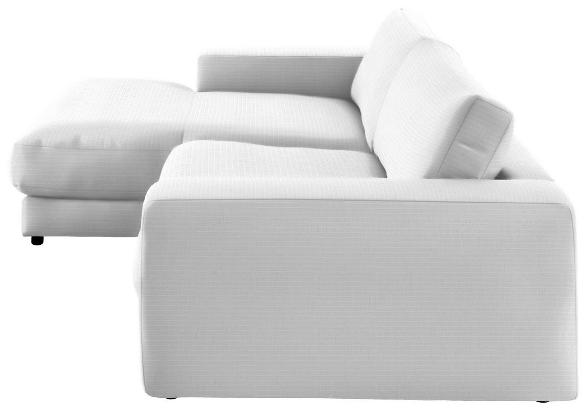 ECKSOFA in Chenille Weiß  190/270 cm  - Schwarz/Weiß, Design, Kunststoff/Textil (190/270cm) - Lomoco