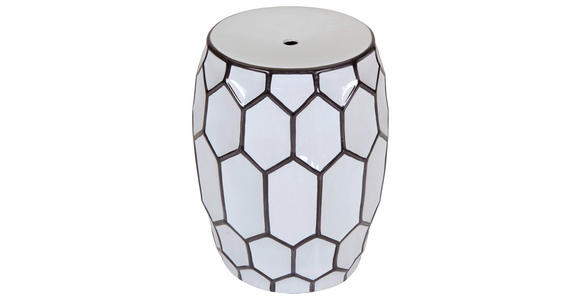 BEISTELLTISCH 33/33/45 cm Schwarz, Weiß  - Schwarz/Weiß, Design, Keramik (33/33/45cm) - Landscape