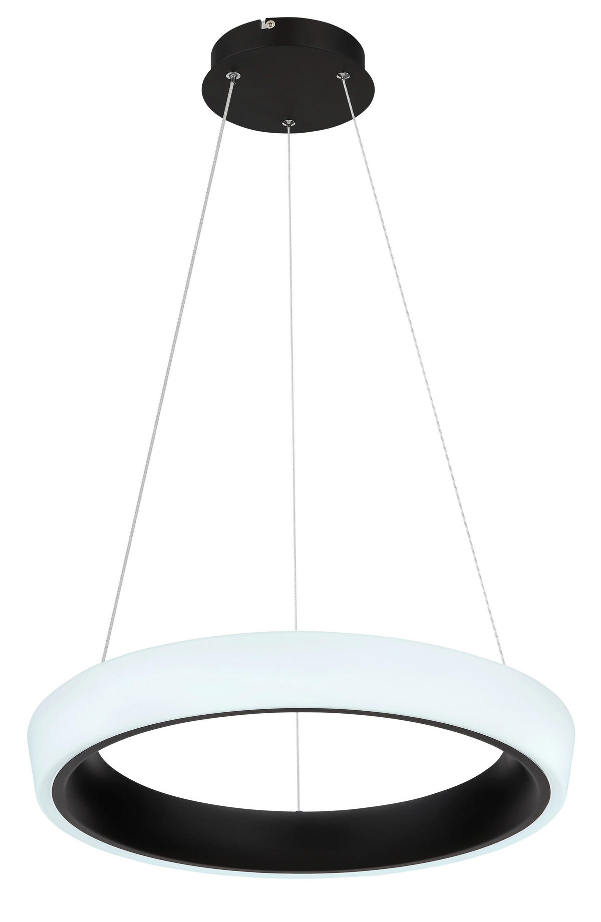ZÁVĚSNÉ LED SVÍTIDLO, 49,5/120 cm  - černá/opál, Design, kov/plast (49,5/120cm)