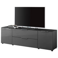 KOMODA, antracit  - barve kroma/črna, Moderno, kovina/umetna masa (180/55/40cm) - MID.YOU