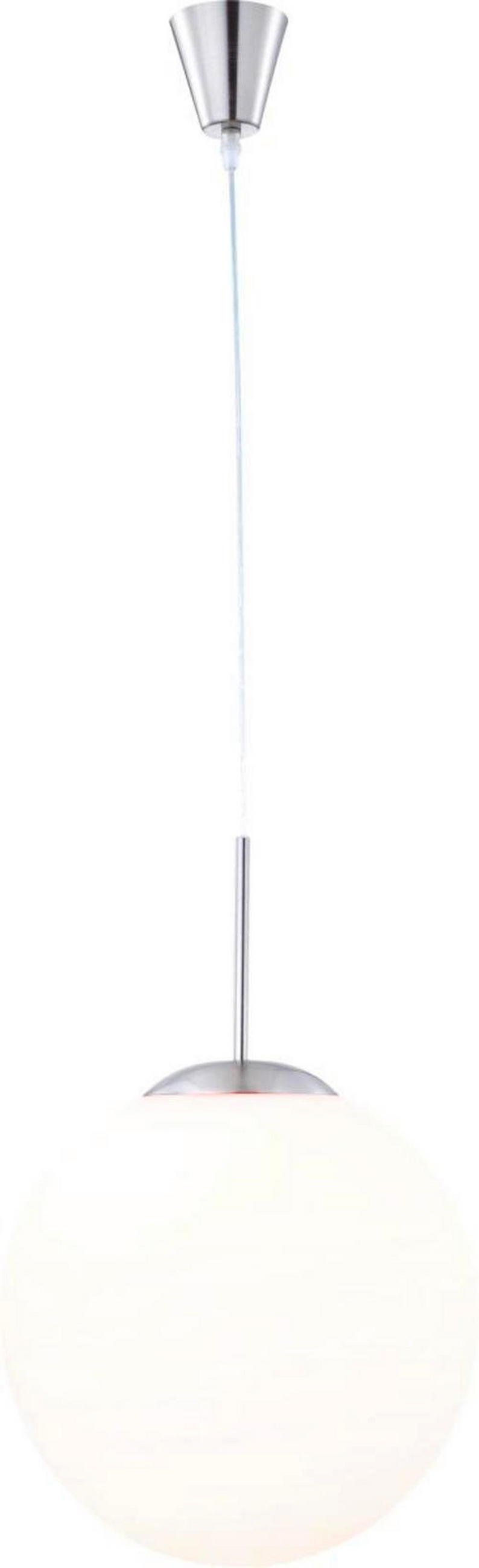HÄNGLAMPA Balla 30/180 cm  - opal/nickelfärgad, Basics, metall/glas (30/180cm) - Globo