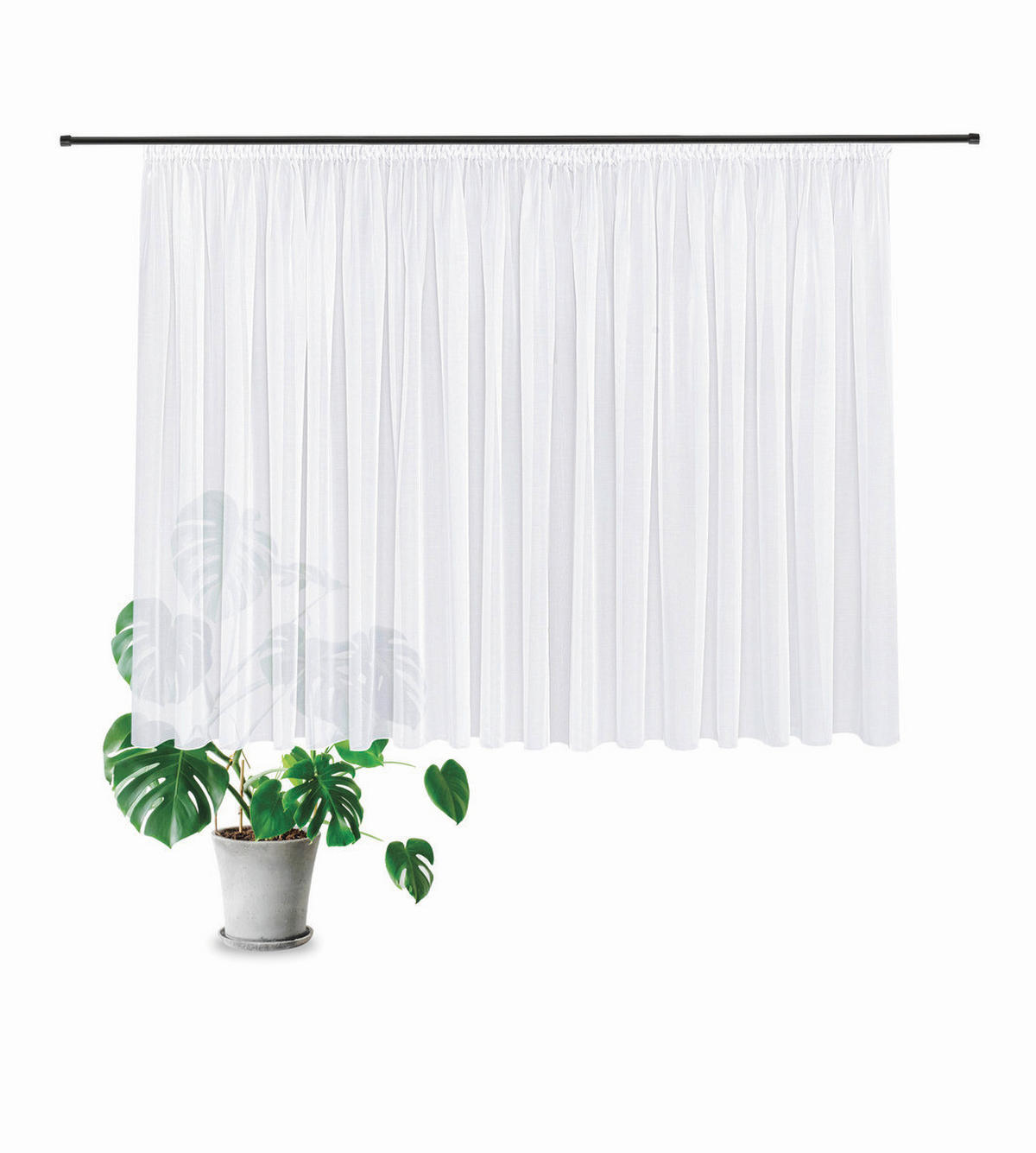FERTIGSTORE  transparent  450/175 cm   - Weiß, Basics, Textil (450/175cm)