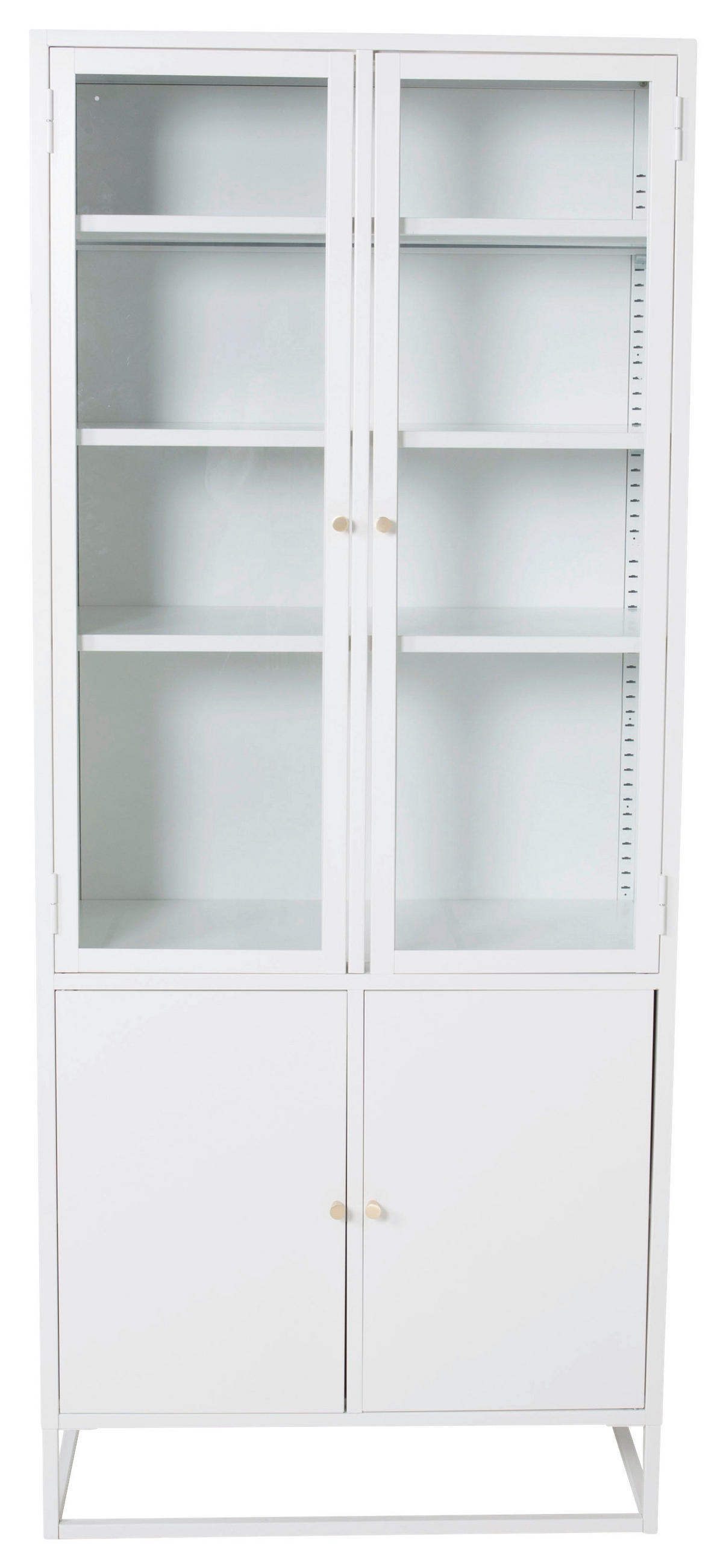VITRINE in Weiß  - Weiß, Design, Glas/Metall (80/190/41cm) - Livetastic