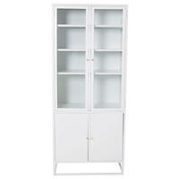 VITRINSKÅP  i vit  - vit, Design, metall/glas (80/190/41cm) - Livetastic
