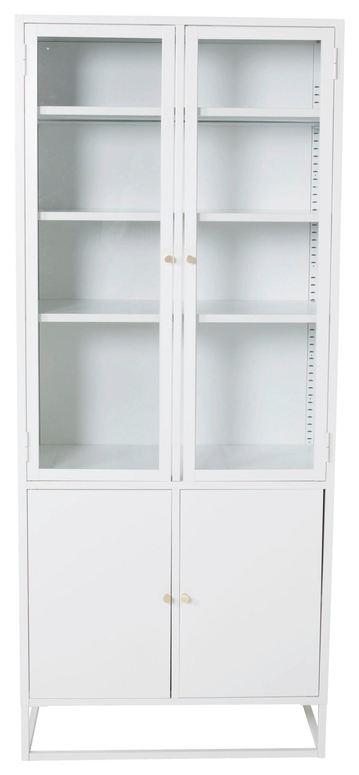 VITRINSKÅP  i vit  - vit, Design, metall/glas (80/190/41cm) - Livetastic