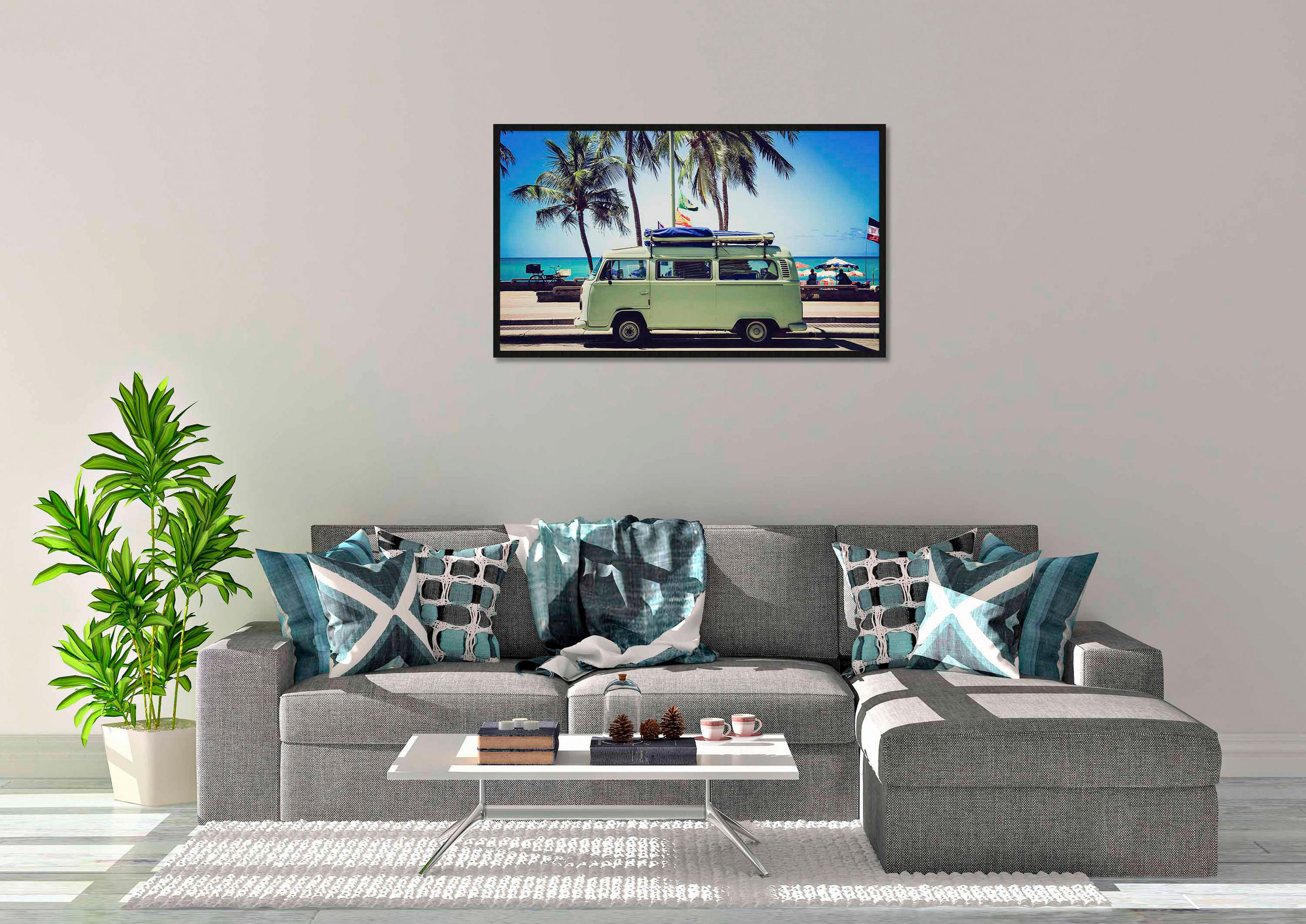 BILD 118/70 cm  - Blau/Schwarz, Design, Holz/Kunststoff (118/70cm)