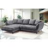 ECKSOFA in Struktur Graphitfarben, Grau  187/282 cm  - Graphitfarben/Schwarz, Design, Textil/Metall (187/282cm) - Livetastic