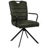 ARMLEHNSTUHL  in Mikrofaser  - Dunkelgrün/Schwarz, Design, Textil/Metall (50/92,5/62cm) - Ambia Home