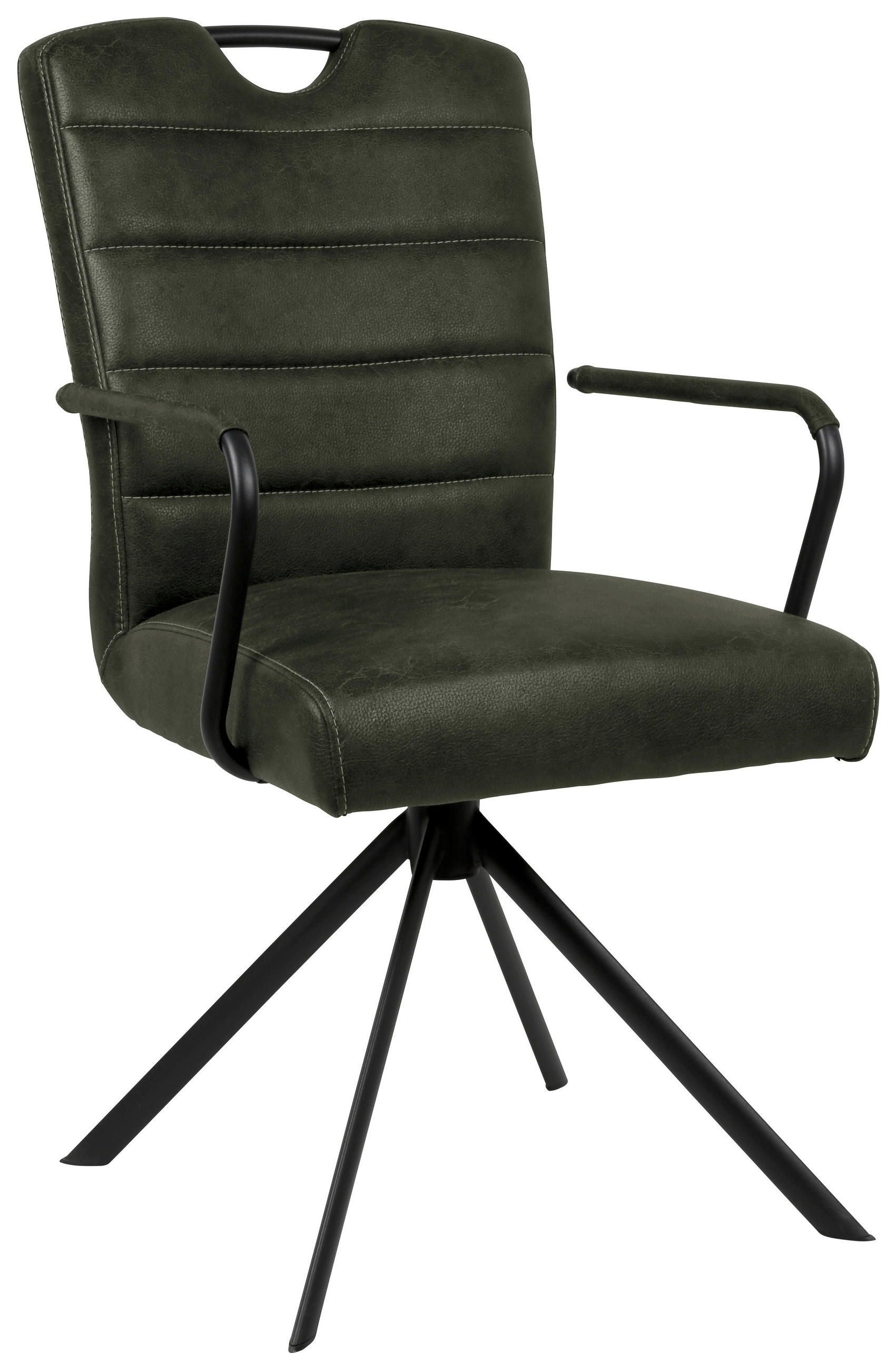 Ambia Home ŽIDLE S PODRUČKAMI, mikrovlákno, černá, tmavě zelená