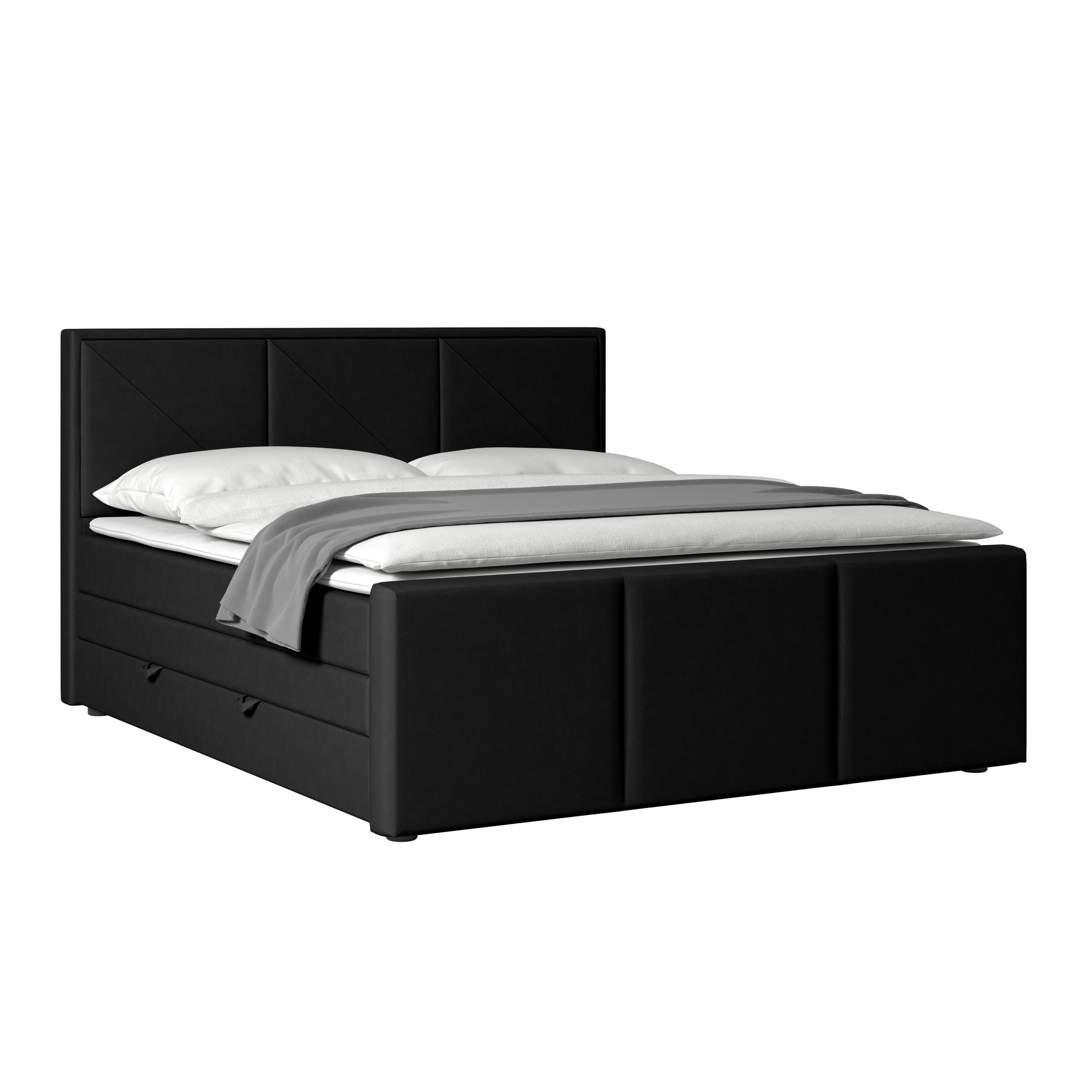 MID.YOU POSTEL BOXSPRING, 180/200 cm, karton, kompozitní dřevo, černá