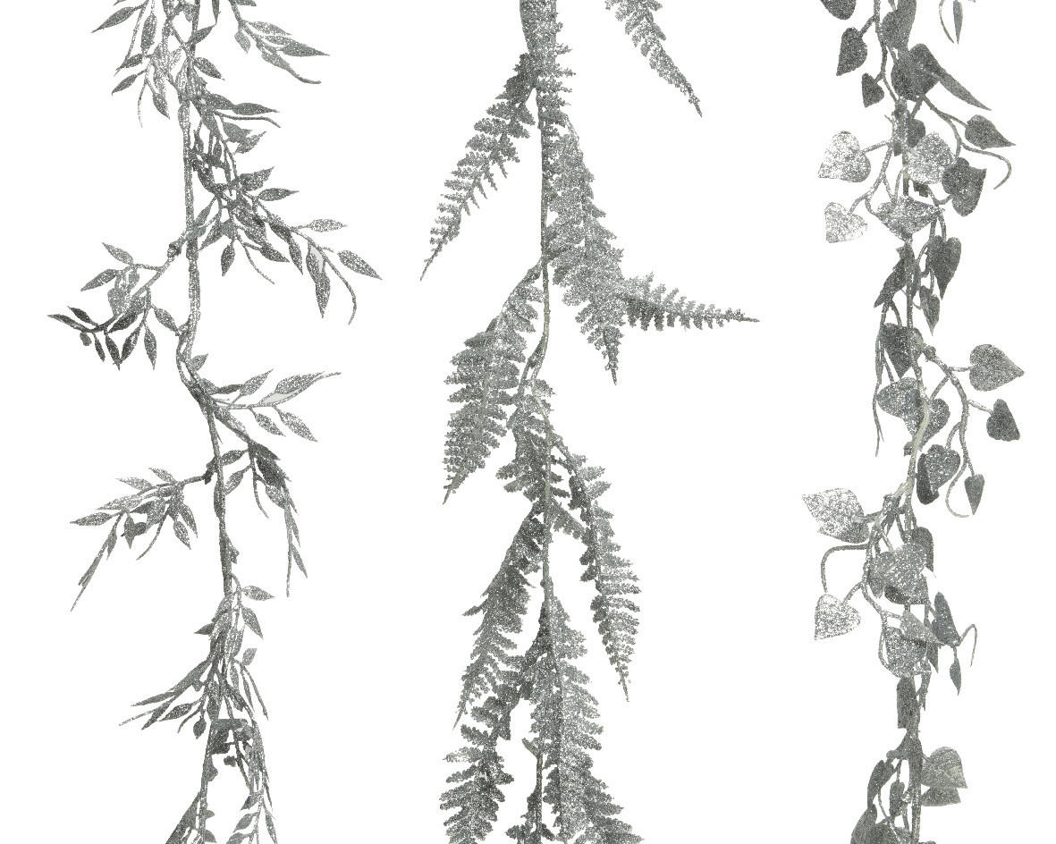 GIRLANDA 180 cm - barvy stříbra, Basics, plast (180cm)