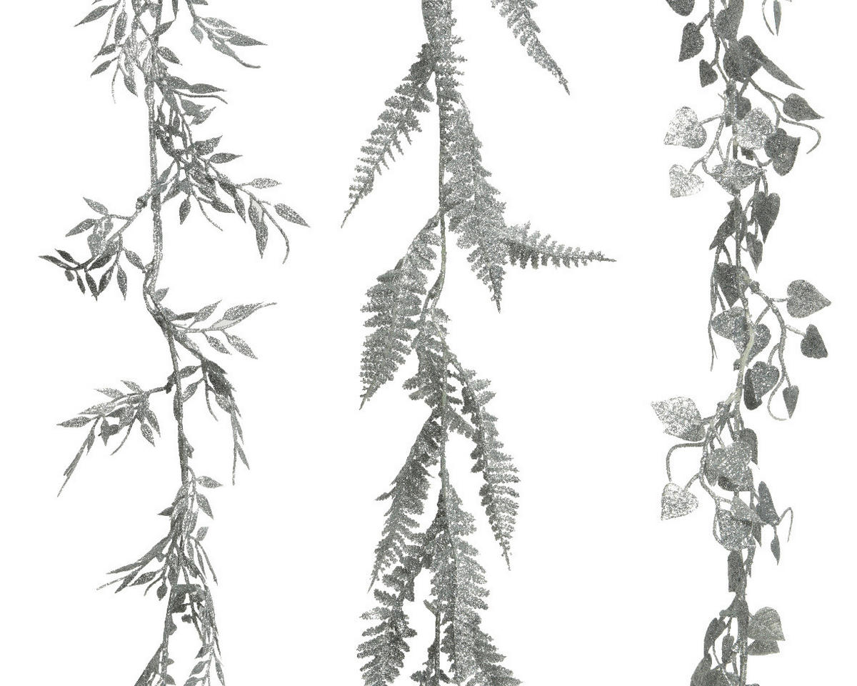 GIRLANDA 180 cm - barvy stříbra, Basics, plast (180cm)