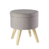 HOCKER in Textil Grau  - Grau, Design, Holz/Textil (32,5/36/32,5cm) - Echtwerk