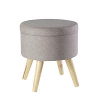 HOCKER in Textil Grau  - Grau, Design, Holz/Textil (32,5/36/32,5cm) - Echtwerk