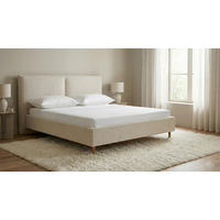 POLSTERBETT 140/200 cm,  in Weiß,  - Eichefarben/Weiß, MODERN, Holz/Textil (140/200cm) - Livetastic
