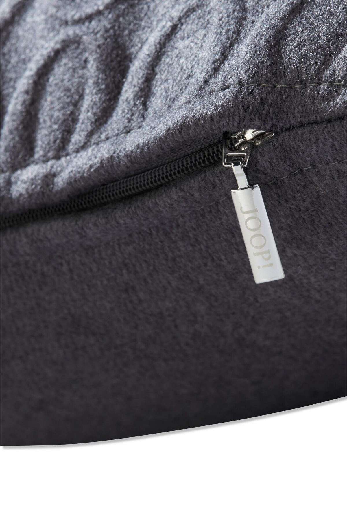 KISSENHÜLLE J! Signature anthrazit 40/40 cm  - Hellgrau/Grau, Design, Textil (40/40cm) - Joop!