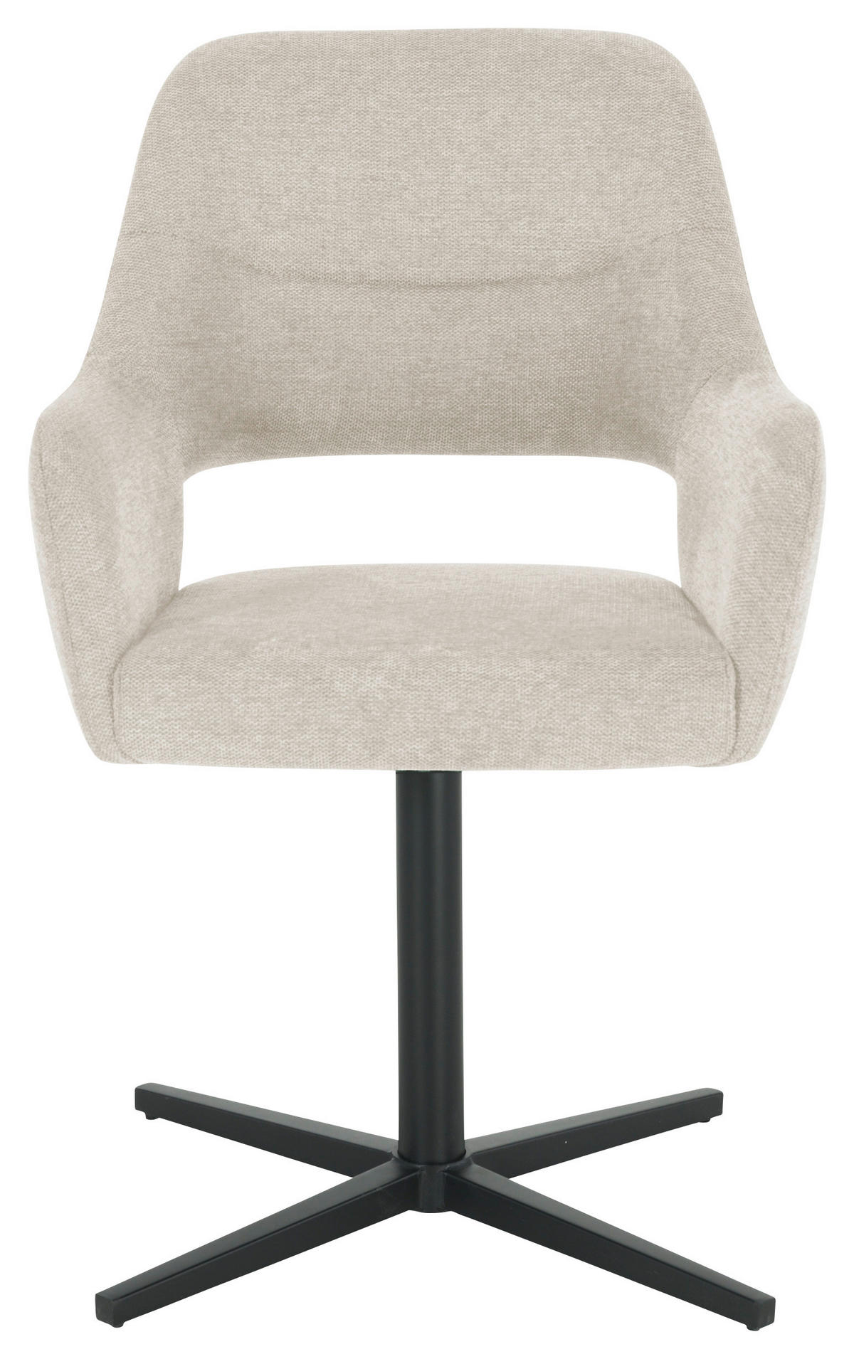 ARMLEHNSTUHL  in Eisen Leinenoptik  - Beige/Schwarz, MODERN, Holz/Textil (56/86/63cm) - MID.YOU