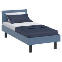 BETT in Blau  - Blau/Schwarz, Design, Holzwerkstoff/Metall (90/200cm) - Xora
