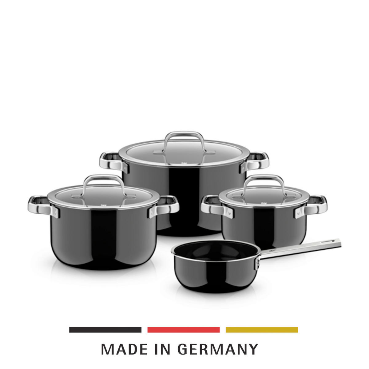 KOCHTOPFSET Fusiontec Mineral Pro 4-teilig  - Schwarz, Basics, Metall (60/30/33cm) - WMF