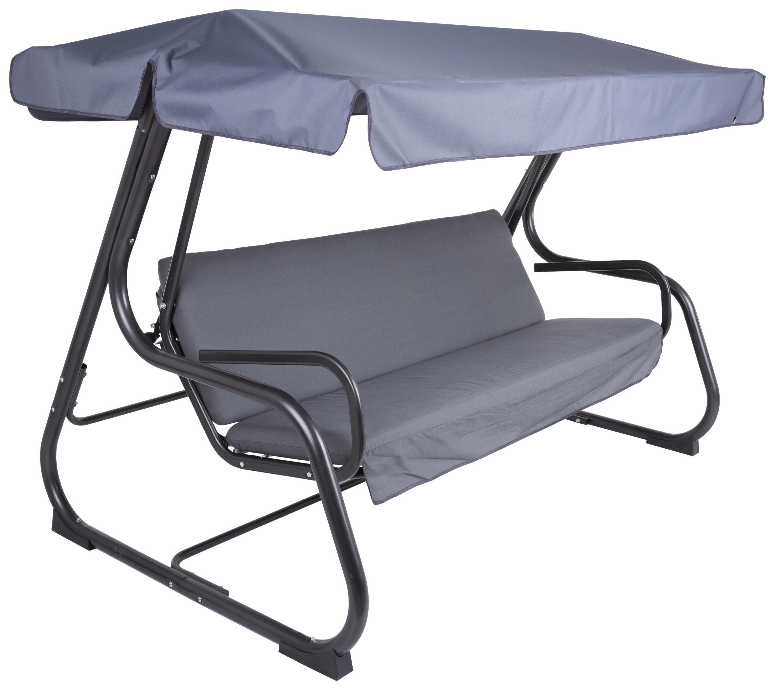 HOLLYWOODSCHAUKEL 132/171/209 cm  - Anthrazit, Basics, Textil/Metall (132/171/209cm) - Gardenson