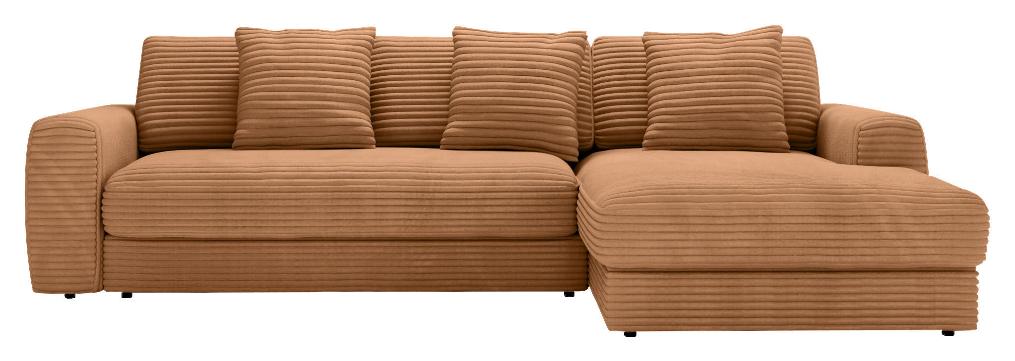 ECKSOFA in Cord Rostfarben  - Rostfarben/Schwarz, Modern, Kunststoff/Textil (302/182cm) - Carryhome