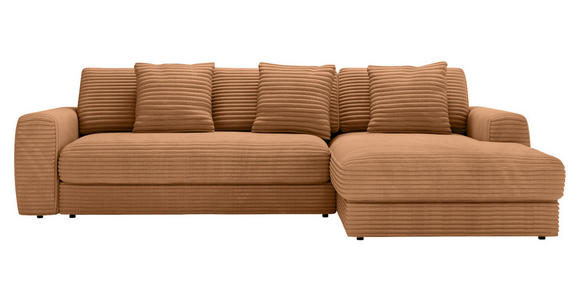 ECKSOFA in Cord Rostfarben  302/182 cm  - Rostfarben/Schwarz, MODERN, Kunststoff/Textil (302/182cm) - Carryhome