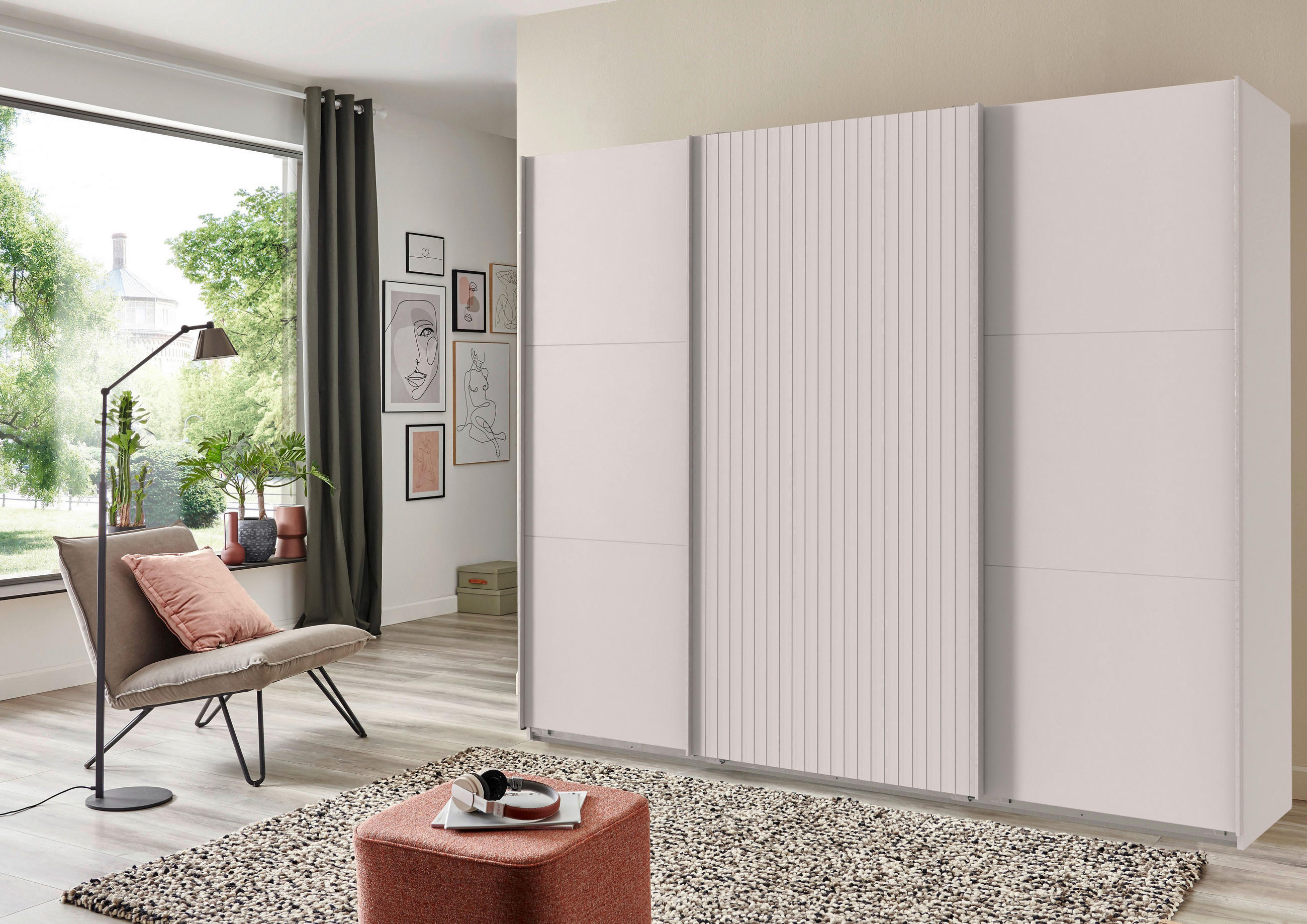 SCHWEBETÜRENSCHRANK in Weiss - Weiss, Modern, Holzwerkstoff/Metall (250/216/65cm) - MID.YOU