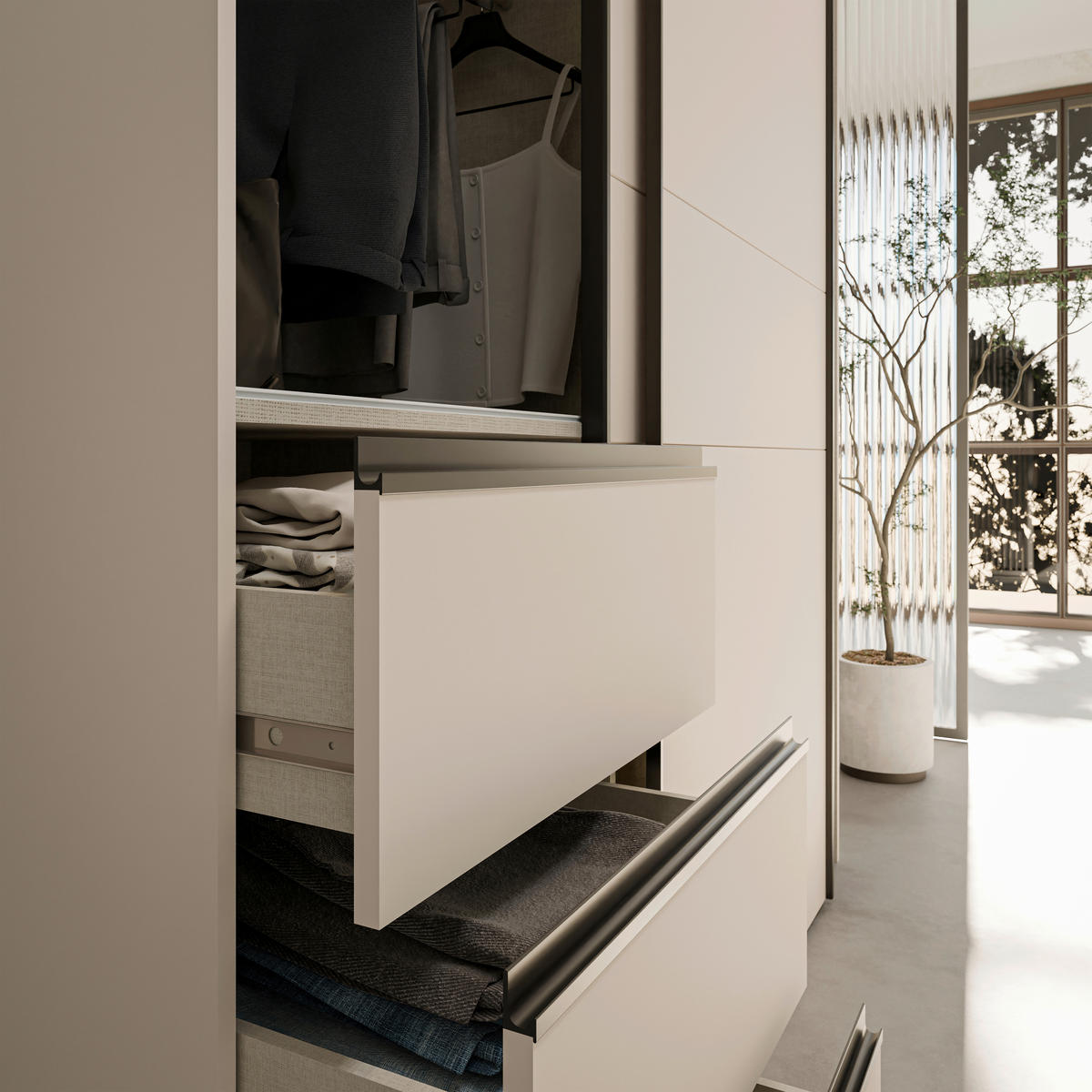 ORMAR S KLIZNIM VRATIMA boje hrasta, boje pijeska   - boje hrasta/boje pijeska, Moderno, drvni materijal/metal (170,3/200,5/61,2cm) - Carryhome