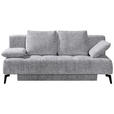 SCHLAFSOFA  in Webstoff Hellgrau  - Hellgrau/Schwarz, Design, Textil/Metall (209-235/90/100cm) - Novel