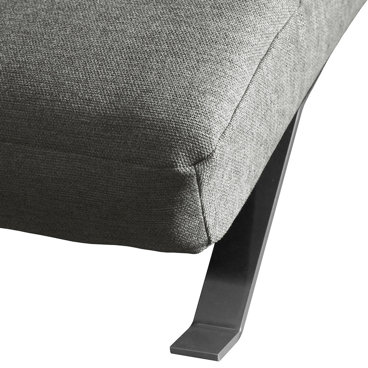 RELAXLIEGE in Webstoff Grau  - Silberfarben/Grau, Design, Textil/Metall (65/65/171cm) - Livetastic