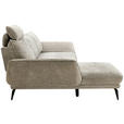 ECKSOFA inkl. Funktionen Beige Mikrofaser Armteilverstellung, Sitztiefenverstellung, Kopfstütze  - Beige/Schwarz, Design, Textil/Metall (170/325cm) - Novel