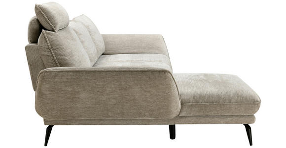 ECKSOFA inkl. Funktionen Beige Mikrofaser Armteilverstellung, Sitztiefenverstellung, Kopfstütze  - Beige/Schwarz, Design, Textil/Metall (170/325cm) - Novel