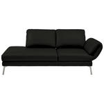 RÉCAMIERE in Echtleder Schwarz  - Chromfarben/Schwarz, Design, Leder/Metall (209/85-109/95-16cm) - Dieter Knoll