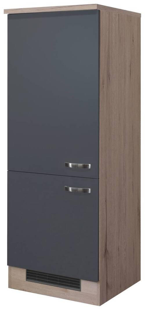 GERÄTEUMBAUSCHRANK 60/161,6/60 cm  in Eiche San Remo, Dunkelgrau  - Edelstahlfarben/Dunkelgrau, MODERN, Holzwerkstoff/Metall (60/161,6/60cm) - FlexWell