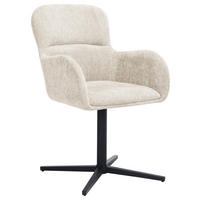 ARMLEHNSTUHL  in Eisen Chenille  - Beige/Schwarz, MODERN, Holz/Textil (57/85/63cm) - Livetastic