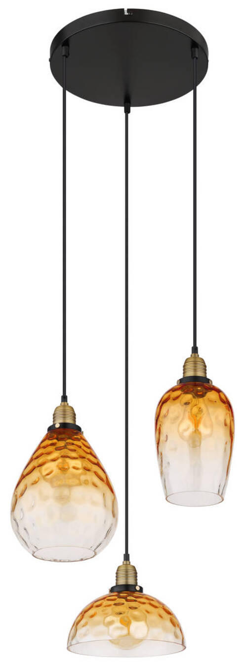 HÄNGELEUCHTE 46/150 cm    - Klar/Messingfarben, Konventionell, Glas/Metall (46/150cm) - Globo