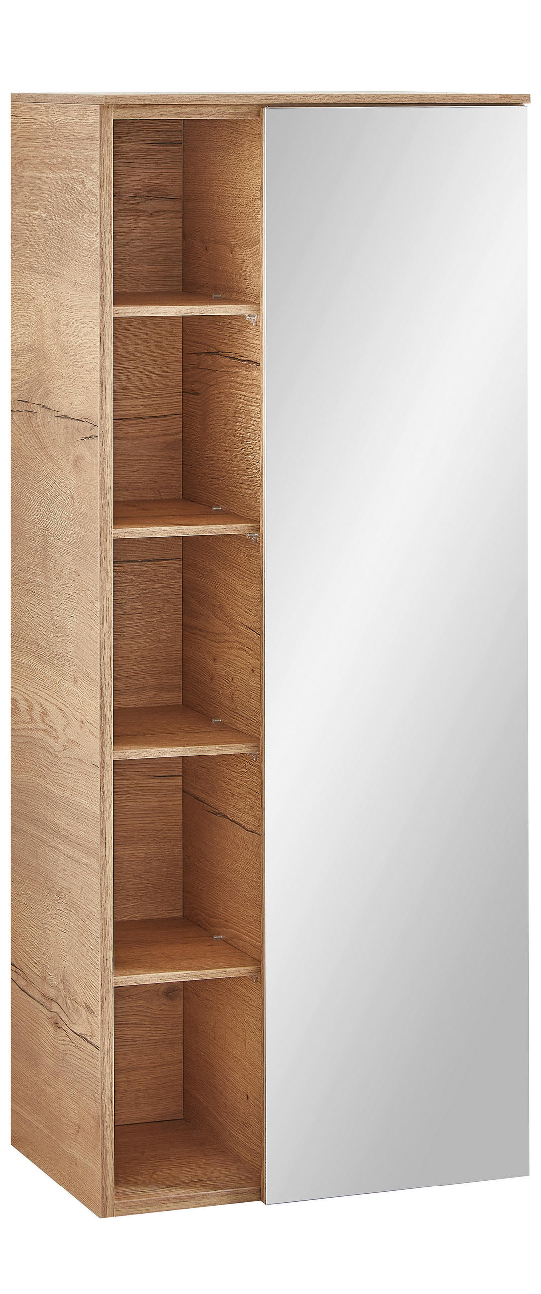 MIDISCHRANK 50/121/33 cm  - Eichefarben, Design, Glas/Holzwerkstoff (50/121/33cm) - Sadena